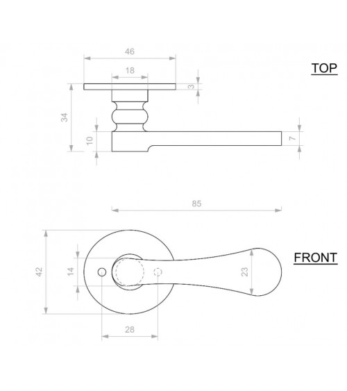 289 satin gold brass door handle - design handle