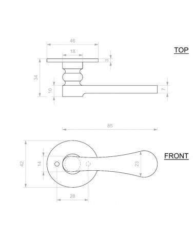 289 satin gold brass door handle - design handle