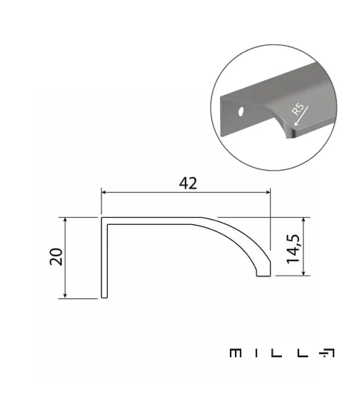 SONORE gold anodised furniture handle designer handle