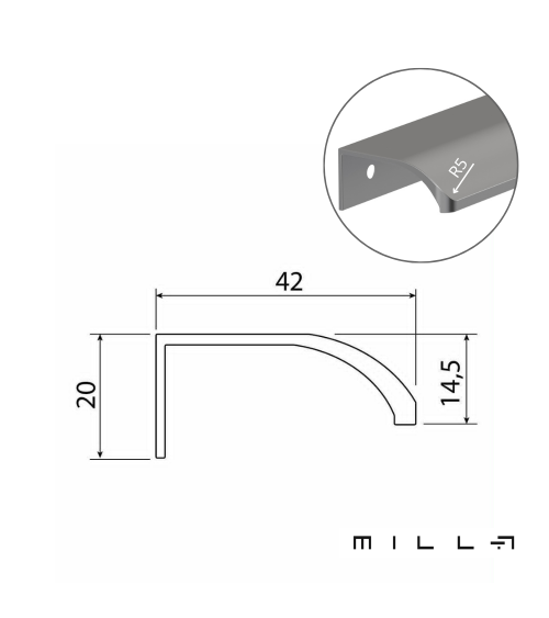 SONORE polished chrome furniture handle designer handle