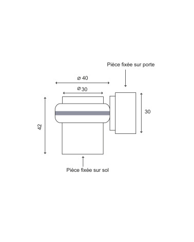 Drawing Spring magnetic door stop AL3042 EUROWALE
