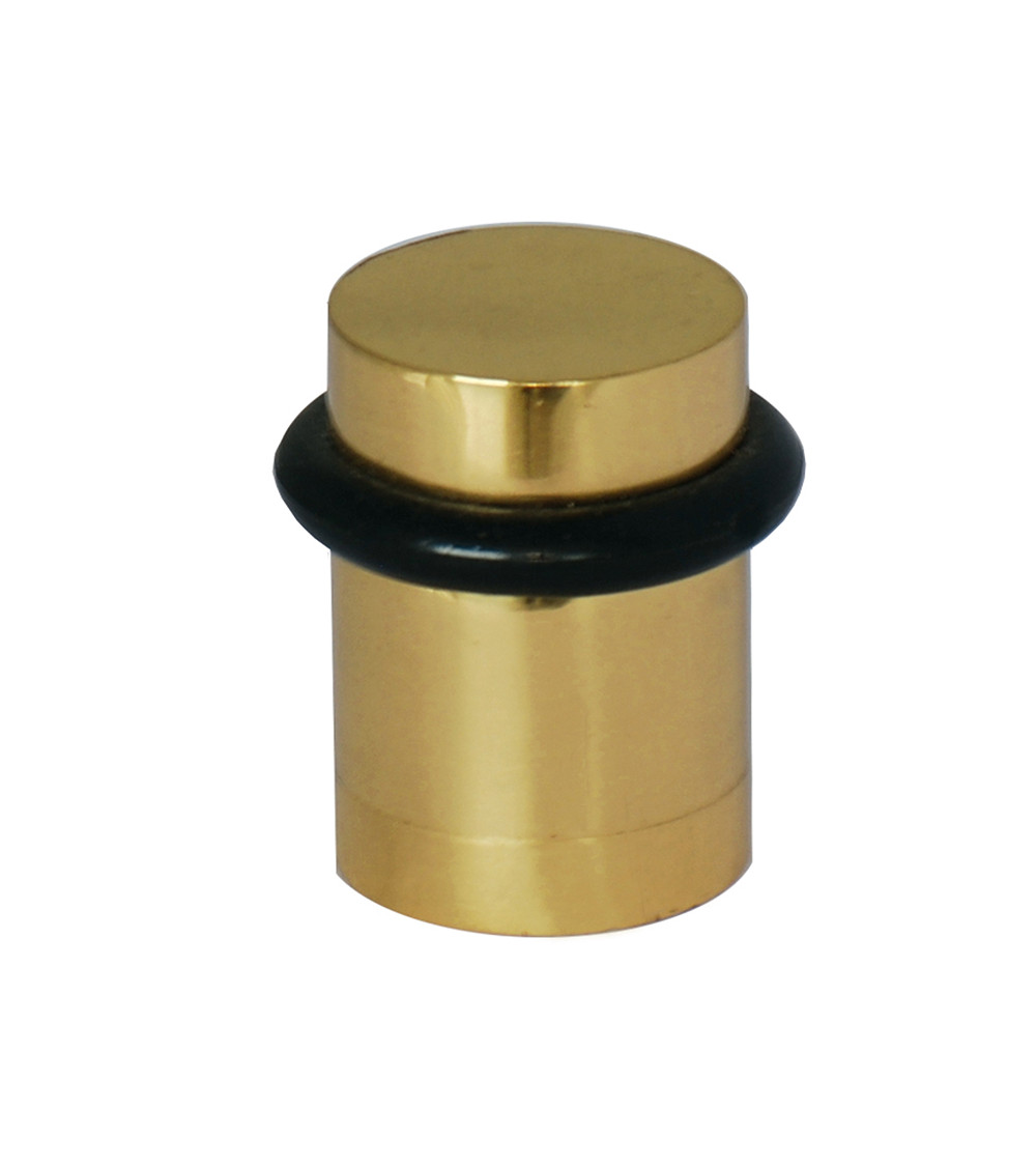 Screw-on brass door stop