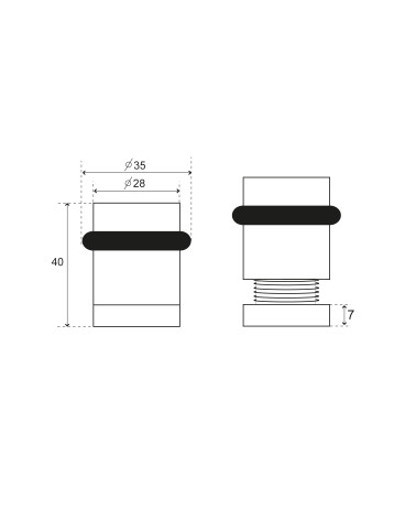 Drawing Screw-on brass door stop