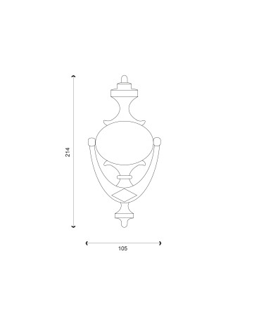 Drawing VICTORIAN A door knocker in polished varnished brass EUROWALE
