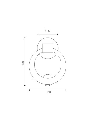 Drawing Ring Knocker Polished varnished brass EUROWALE