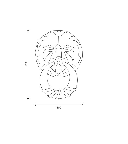 LION door knocker in titanium PVD brass EUROWALE