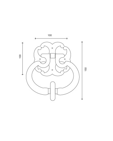 Drawing of Cast Iron Door Knocker EUROWALE