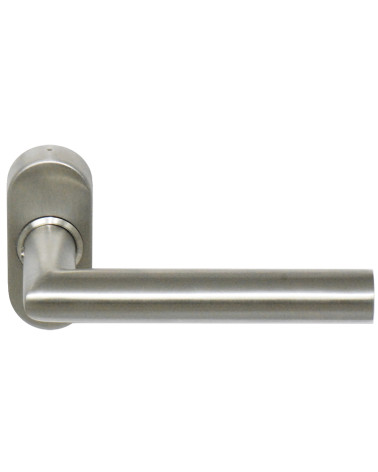 Reinforced door handle on narrow oval rose for aluminium joinery