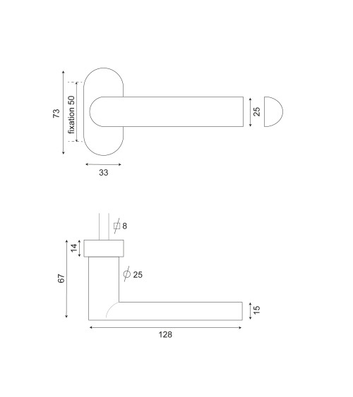 BASTIDE reinforced handle in 304 stainless steel on EUROWALE oval backplate
