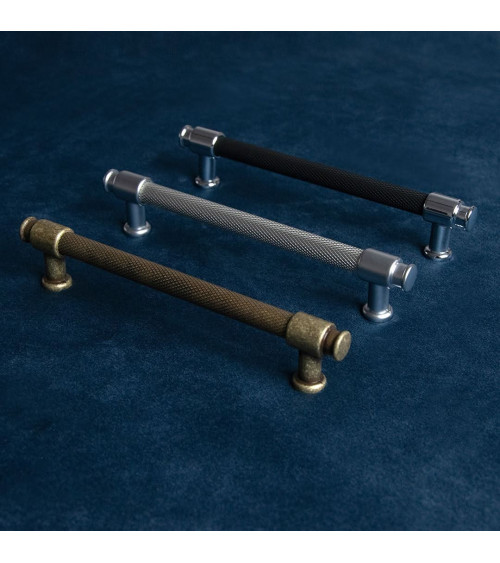 Black anodised/chrome gloss furniture handle GALIUM designer handle