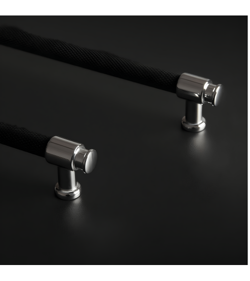 Black anodised/chrome gloss furniture handle GALIUM designer handle
