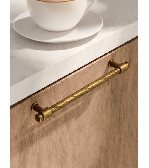 Patina on brass furniture handle GALIUM designer handle