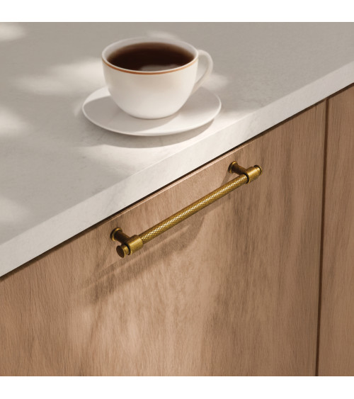 Patina on brass furniture handle GALIUM designer handle