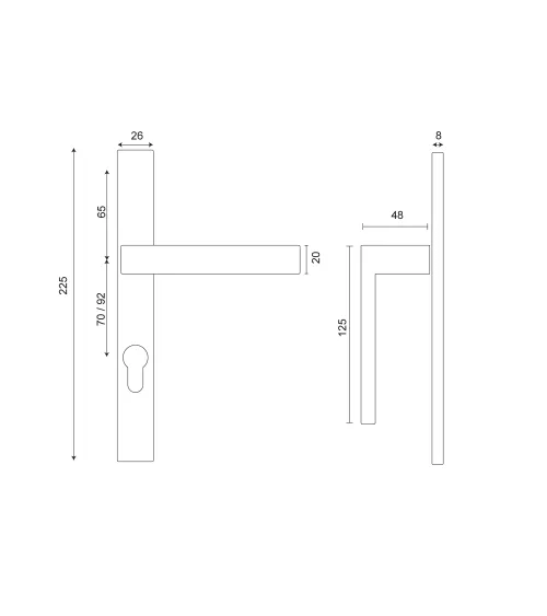 Majestea on backplate 26 70mm centres stainless steel EUROWALE