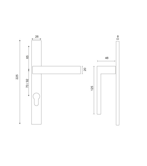 Majestea on backplate 26 70mm centres stainless steel EUROWALE