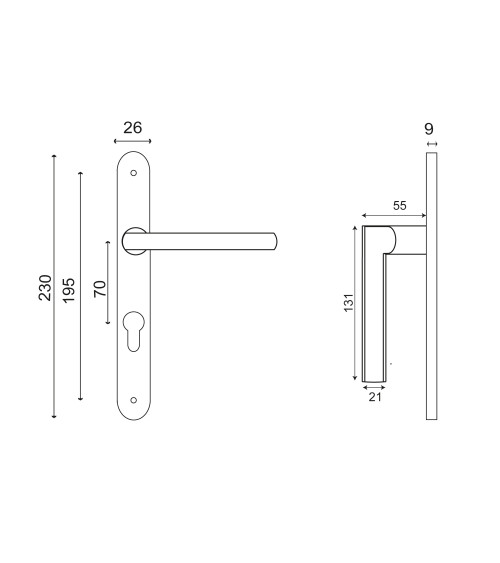 New Pyla narrow backplate 26 stainless steel EUROWALE