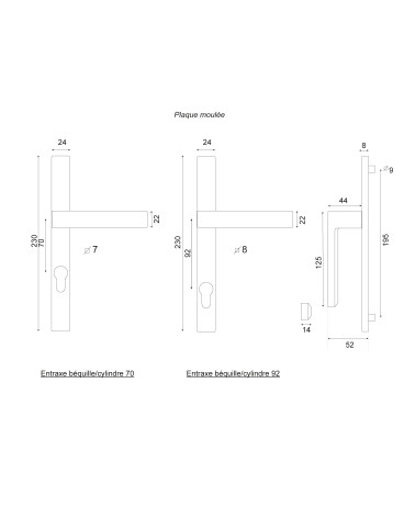 Drawing Bloom narrow backplate 24 White EUROWALE