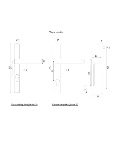 Drawing Bloom narrow backplate 24 White EUROWALE