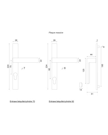 Drawing Bloom narrow backplate 24 black EUROWALE