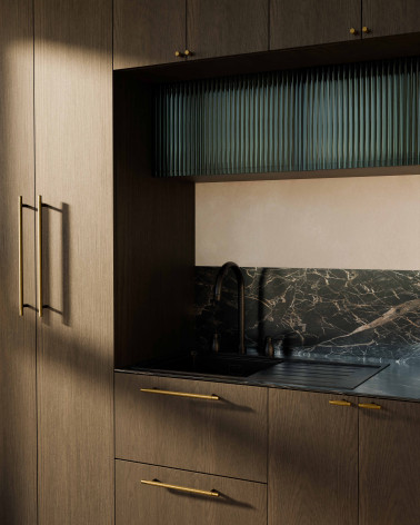 VENDÉ design furniture handle in patinated brass