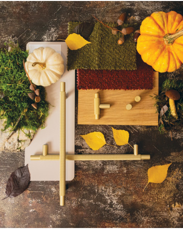 VENDÉ design furniture handle in gold anode/matt gold highlighted with decorative materials