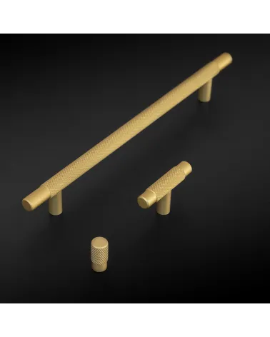 VENDÉ design furniture handle in gold anode/matt gold on dark background