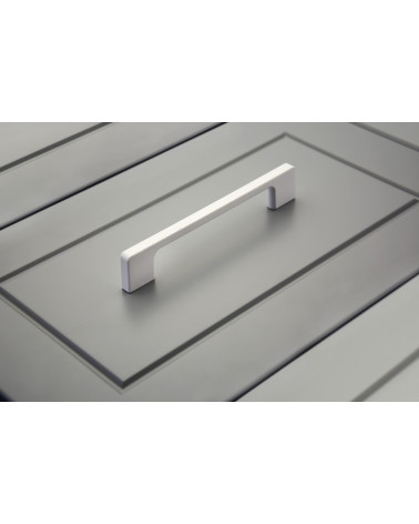 TECHNO design furniture handle in glossy white, angled top view
