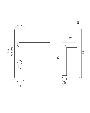 Drawing Altesse Satin Gold Handle on Plate EUROWALE