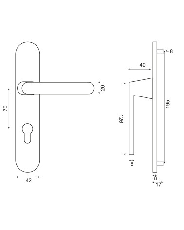 Solea Handle in Black on Plate