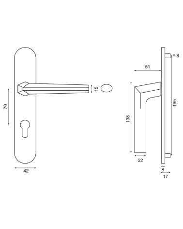 Drawing of Loo Handle in Black on Plate