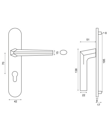 Drawing of Loo Handle in Black on Plate
