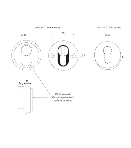 Round Black Stainless Steel Security Rose EUROWALE