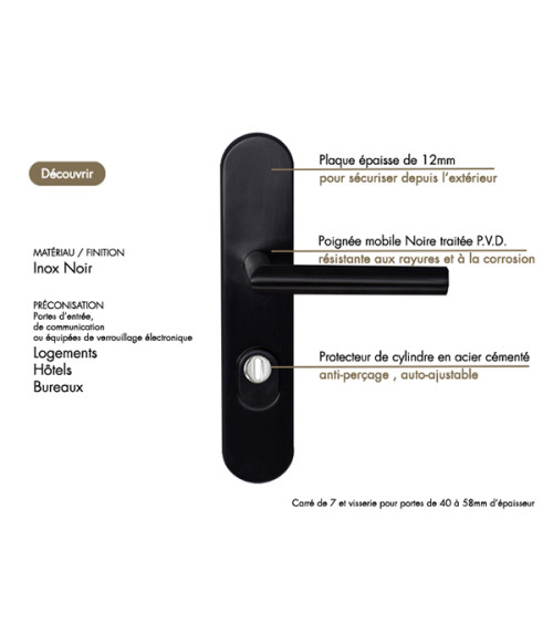 Altesse Security Lever Handle Set in Black EUROWALE