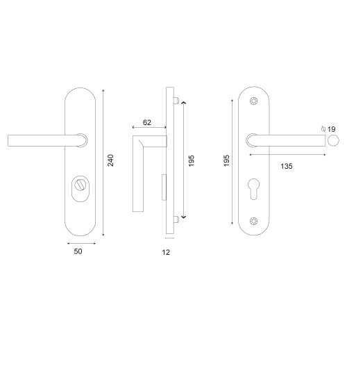Altesse Stainless Steel Security Lever Handle Set EUROWALE