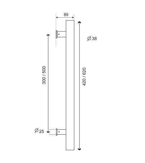 Bordeaux Straight Pull Handle 316 stainless steel EUROWALE