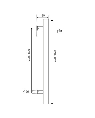 Drawing Bordeaux Straight Pull Handle 316 stainless steel EUROWALE