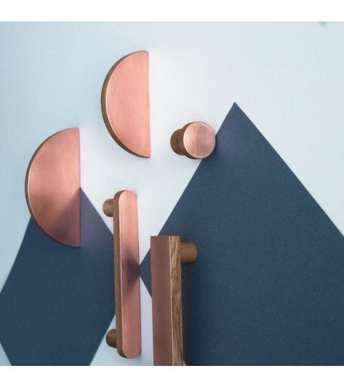 COPPER wooden and copper coat hook