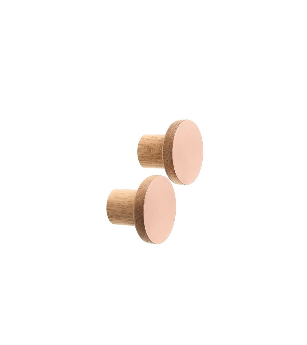 COPPER wooden and copper coat hook