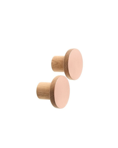 COPPER wooden and copper coat hook