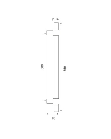 Large elegant stainless steel ring pull handle - straight