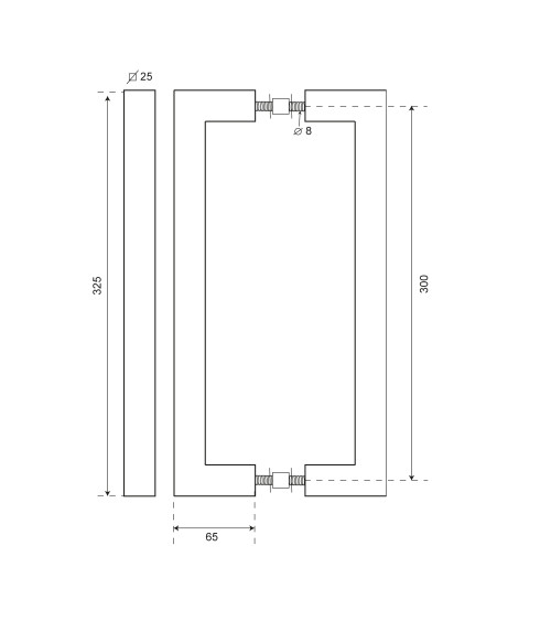 Simple square stainless steel pull handle EUROWALE