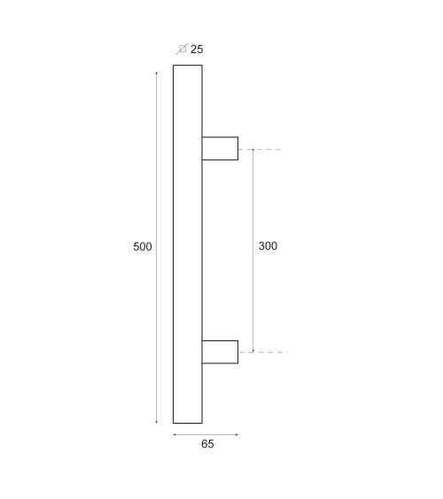Simple T-shaped square stainless steel pull handle EUROWALE