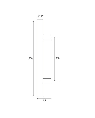 Drawing T-shaped square stainless steel pull handle EUROWALE