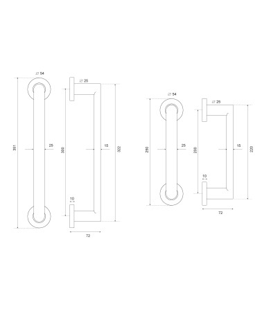 Drawing BASTIDE Pull Handle round rosettes EUROWALE
