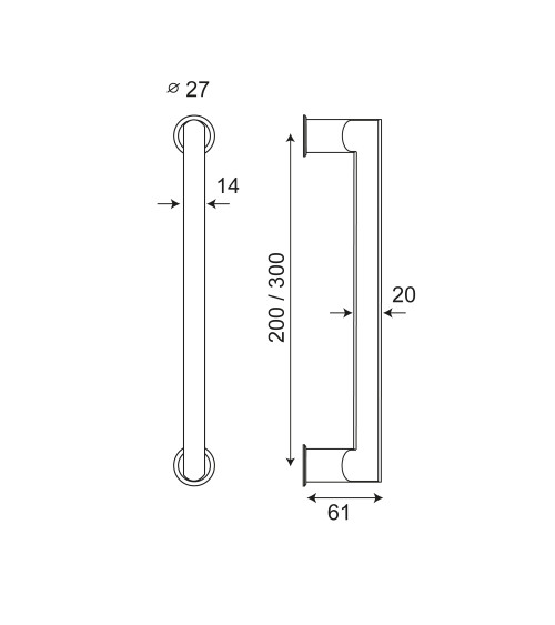 New Pyla Pull Handle Micro-Rosettes M Single EUROWALE