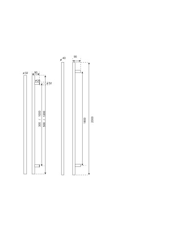 Bordeaux Straight Stainless Steel Pull Bar - Anthracite Black PVD Finish