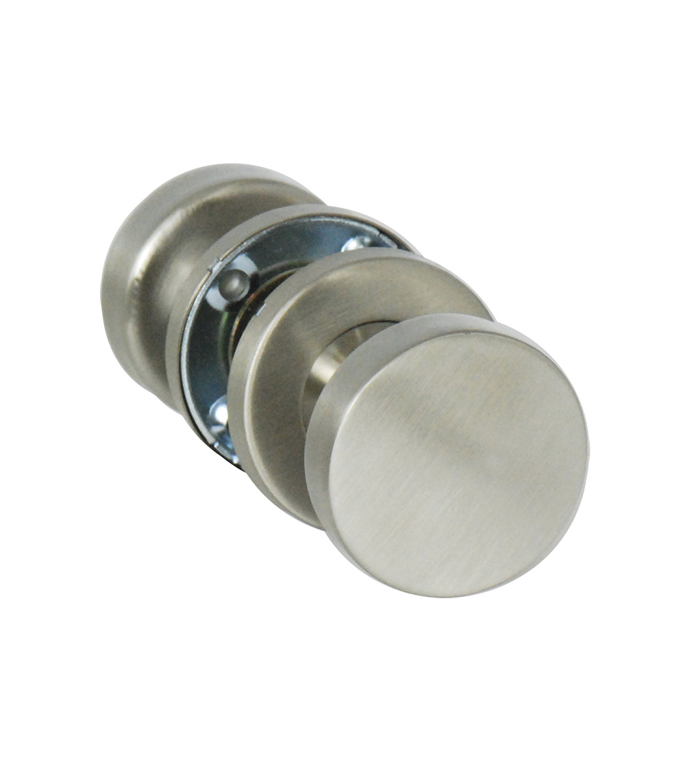 Double flat cylinder button door handle in stainless steel EUROWALE