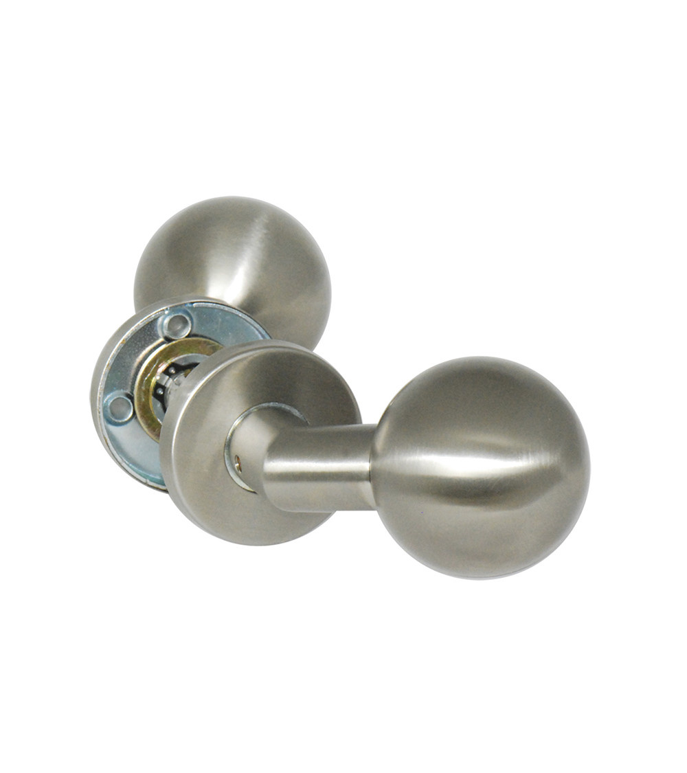 Double offset ball door handle with round rose EUROWALE