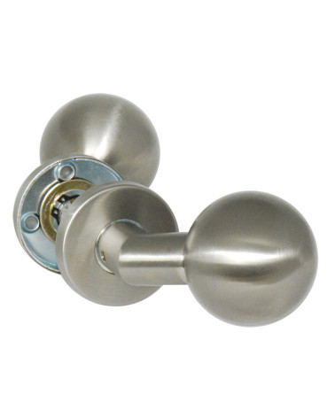 Double offset ball door handle with round rose EUROWALE