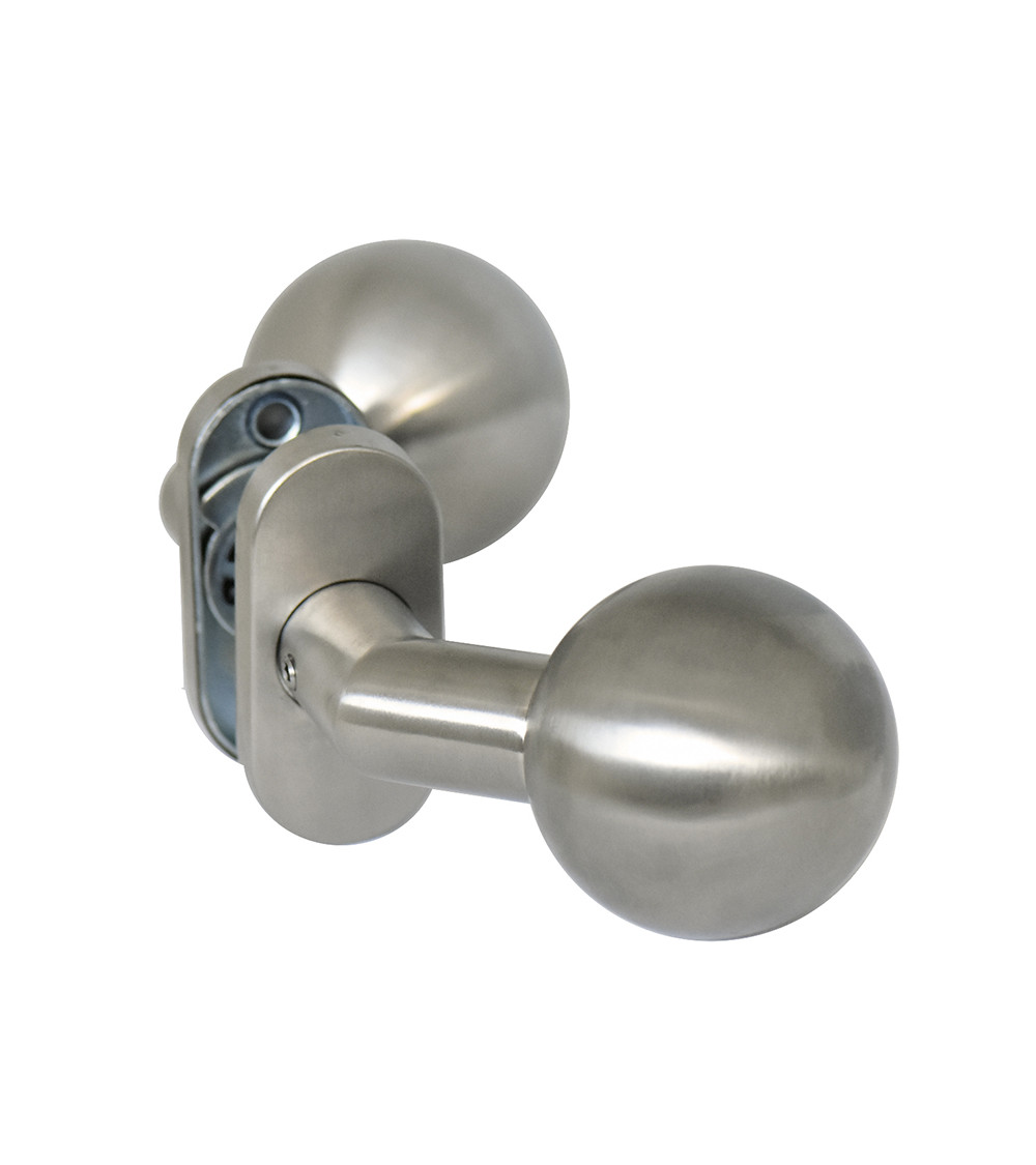 Double offset ball door handle with oval rose EUROWALE